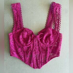 For Love & Lemons hot pink corset top size Medium